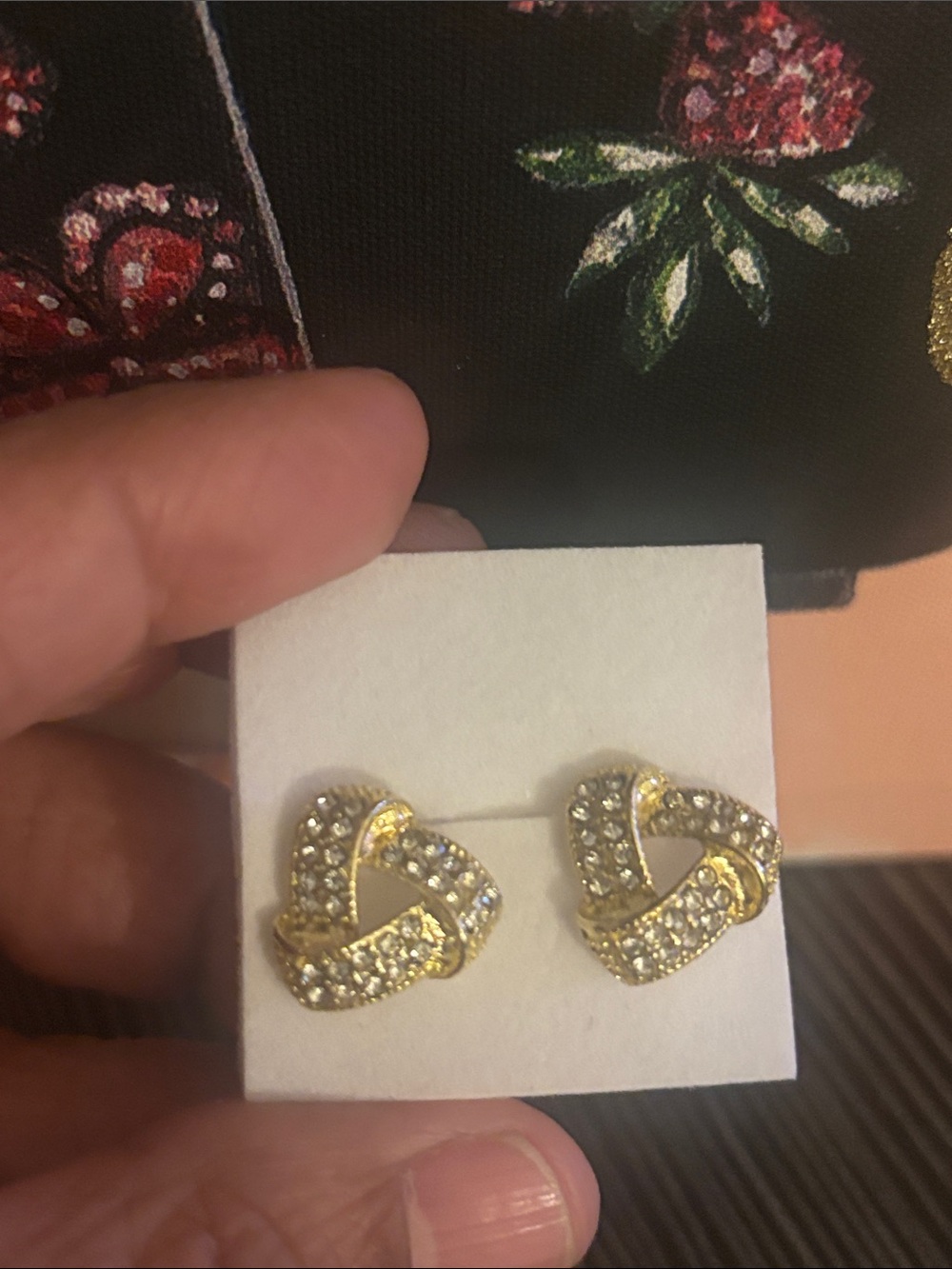 Gold Crystal Knot Stud Earrings - Women Jewelry